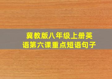 冀教版八年级上册英语第六课重点短语句子