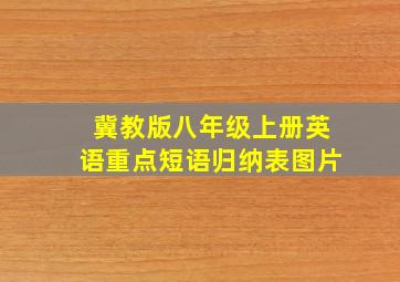 冀教版八年级上册英语重点短语归纳表图片