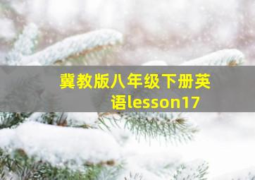 冀教版八年级下册英语lesson17