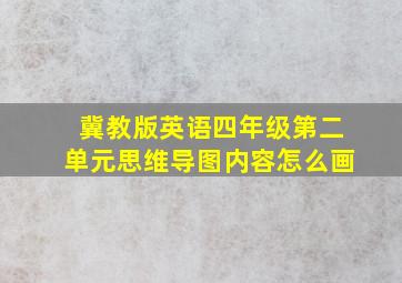 冀教版英语四年级第二单元思维导图内容怎么画