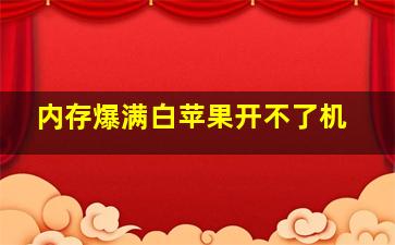 内存爆满白苹果开不了机