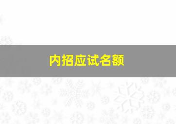 内招应试名额