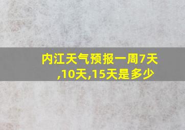 内江天气预报一周7天,10天,15天是多少