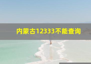 内蒙古12333不能查询