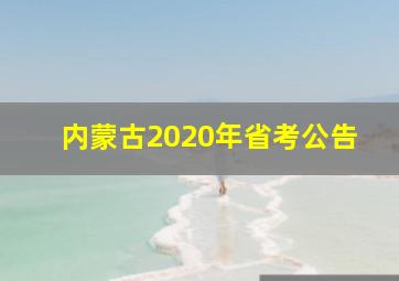 内蒙古2020年省考公告