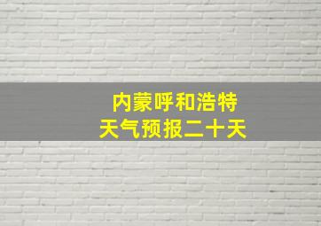 内蒙呼和浩特天气预报二十天