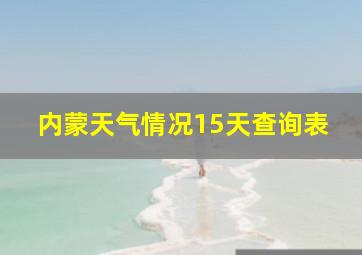 内蒙天气情况15天查询表