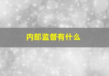 内部监督有什么