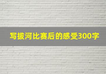 写拔河比赛后的感受300字