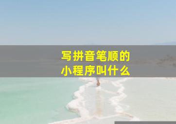 写拼音笔顺的小程序叫什么