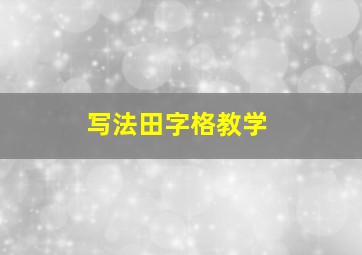 写法田字格教学