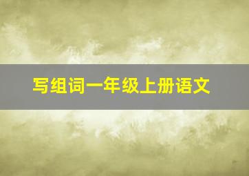 写组词一年级上册语文