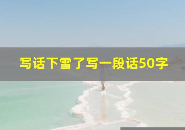 写话下雪了写一段话50字