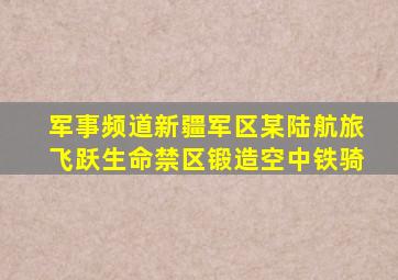 军事频道新疆军区某陆航旅飞跃生命禁区锻造空中铁骑