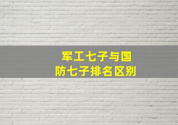 军工七子与国防七子排名区别