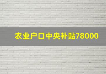 农业户口中央补贴78000