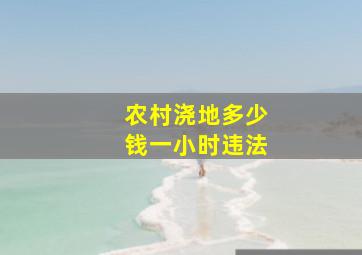 农村浇地多少钱一小时违法