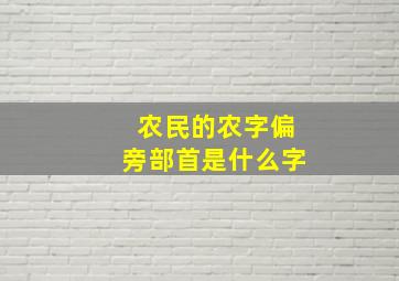 农民的农字偏旁部首是什么字