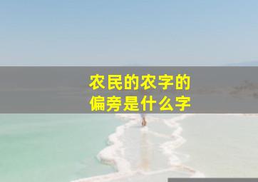 农民的农字的偏旁是什么字