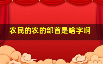 农民的农的部首是啥字啊