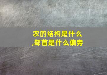 农的结构是什么,部首是什么偏旁