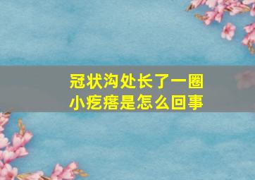 冠状沟处长了一圈小疙瘩是怎么回事