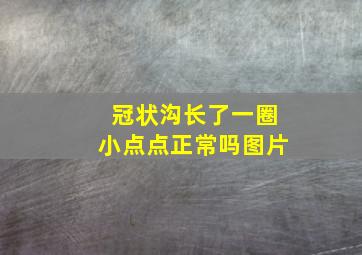 冠状沟长了一圈小点点正常吗图片