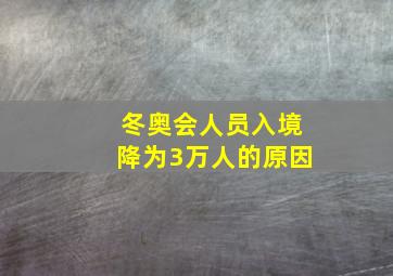 冬奥会人员入境降为3万人的原因