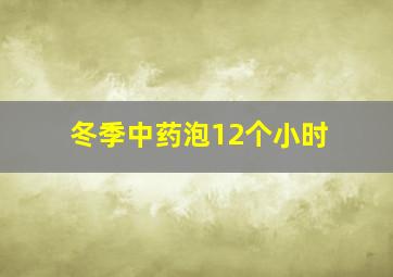 冬季中药泡12个小时