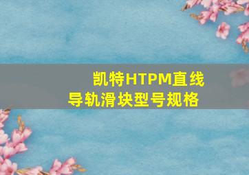 凯特HTPM直线导轨滑块型号规格