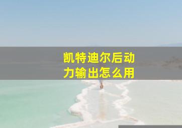 凯特迪尔后动力输出怎么用