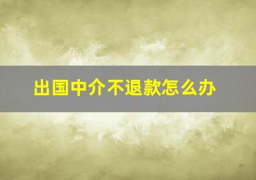 出国中介不退款怎么办