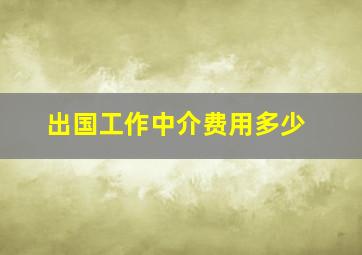 出国工作中介费用多少