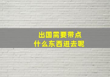 出国需要带点什么东西进去呢