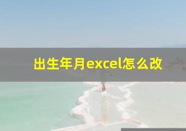 出生年月excel怎么改