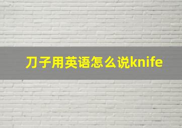 刀子用英语怎么说knife