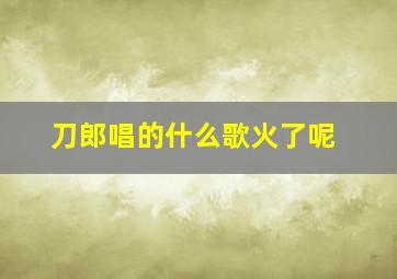 刀郎唱的什么歌火了呢