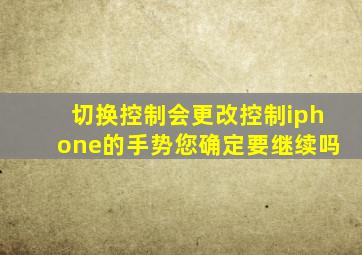 切换控制会更改控制iphone的手势您确定要继续吗