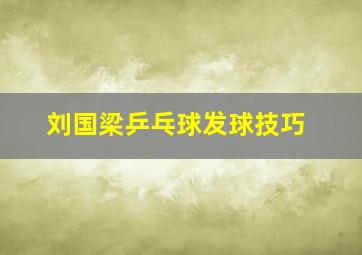 刘国梁乒乓球发球技巧