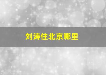 刘涛住北京哪里