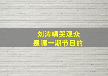 刘涛唱哭观众是哪一期节目的