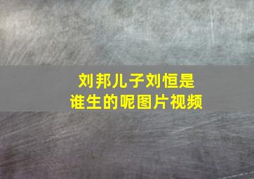 刘邦儿子刘恒是谁生的呢图片视频