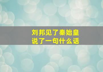 刘邦见了秦始皇说了一句什么话