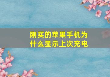 刚买的苹果手机为什么显示上次充电