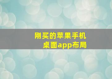 刚买的苹果手机桌面app布局