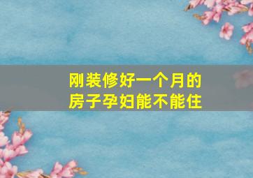 刚装修好一个月的房子孕妇能不能住