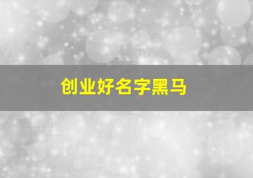 创业好名字黑马