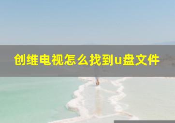 创维电视怎么找到u盘文件