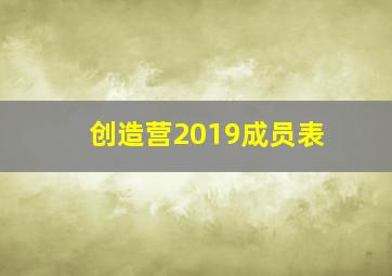 创造营2019成员表