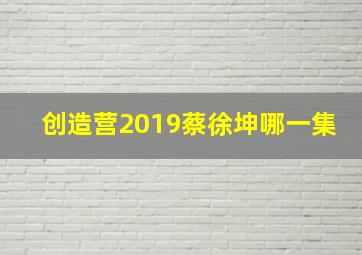 创造营2019蔡徐坤哪一集